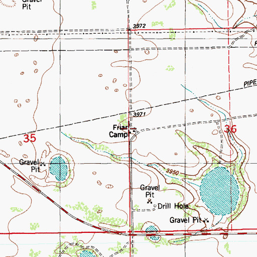 Topographic Map of Friar Camp, NM