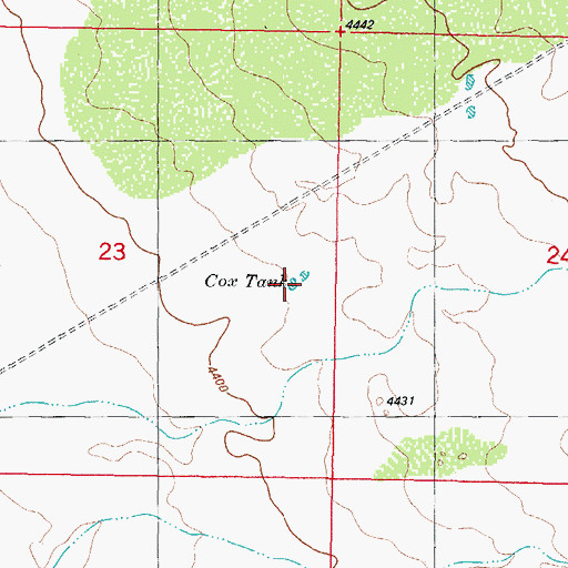 Topographic Map of Cox Tank, NM