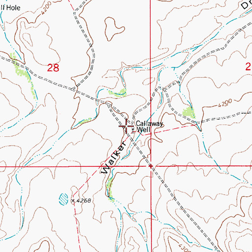 Topographic Map of Callaway Ranch (historical), NM