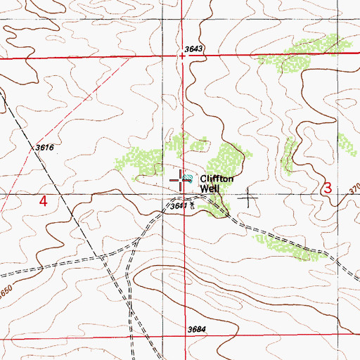 Topographic Map of Clifton Well, NM