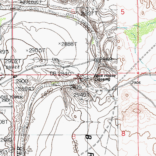Topographic Map of Rock House Crossing, NM