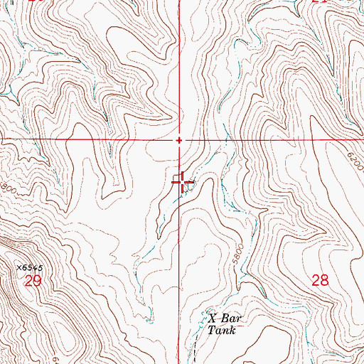 Topographic Map of Cork Tanks, NM