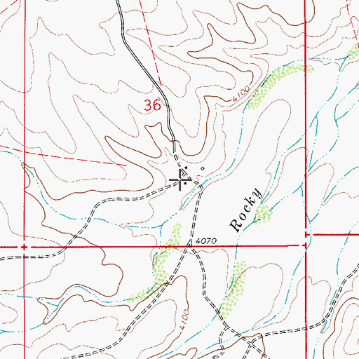 Topographic Map of Cawley Ranch, NM