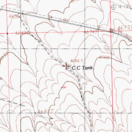 Topographic Map of C C Tank, NM
