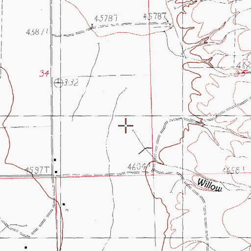 Topographic Map of Willow Creek, NM