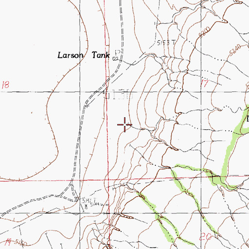 Topographic Map of Lang Canyon, NM