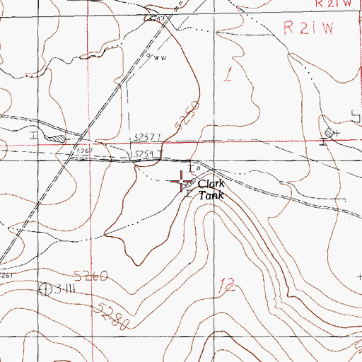 Topographic Map of Clark Tank, NM