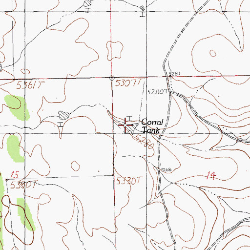 Topographic Map of Corral Tank, NM