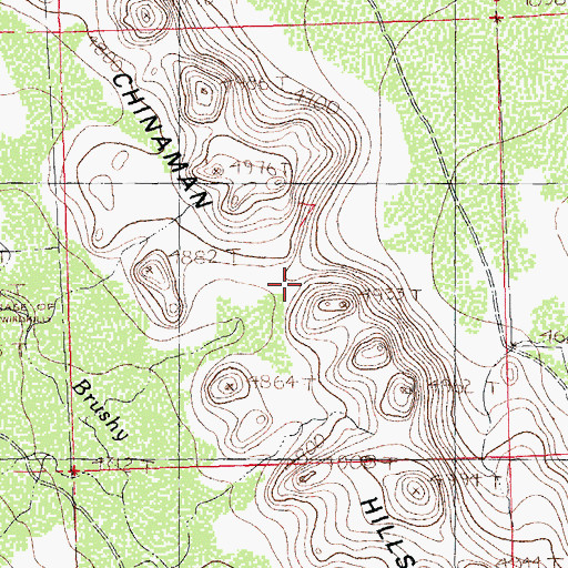 Topographic Map of Chinaman Hills, NM