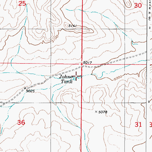 Topographic Map of Johno Tank, NM