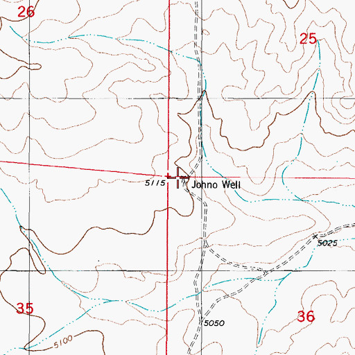 Topographic Map of Johno Well, NM
