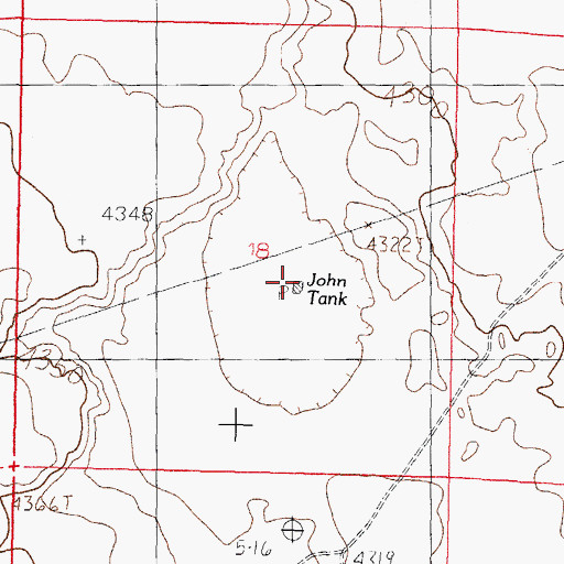 Topographic Map of John Tank, NM