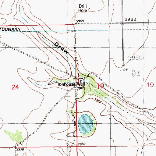 Topographic Map of Ironhouse Well, NM