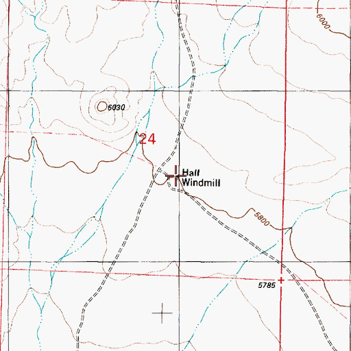 Topographic Map of Hall Windmill, NM