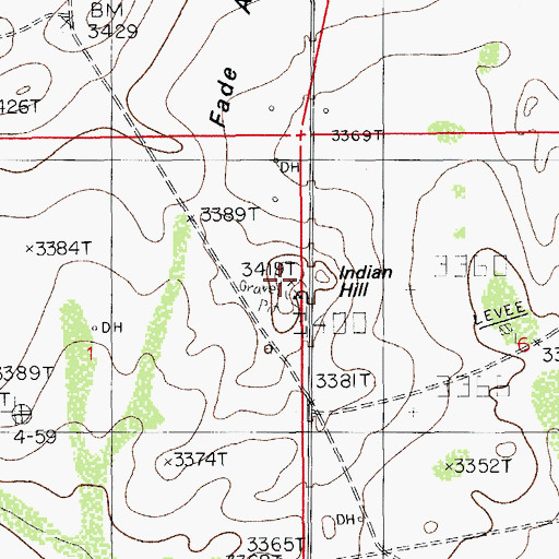 Topographic Map of Indian Hill, NM