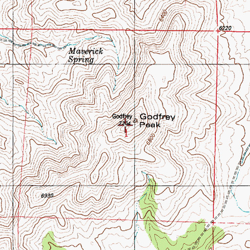 Topographic Map of Godfrey Peak, NM