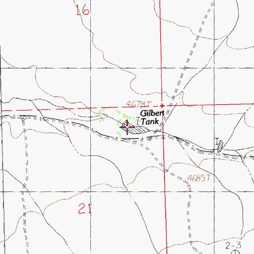 Topographic Map of Gilbert Tank, NM