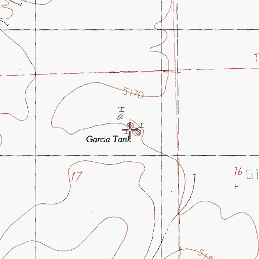 Topographic Map of Garcia Tank, NM