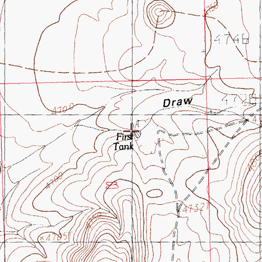Topographic Map of First Tank, NM