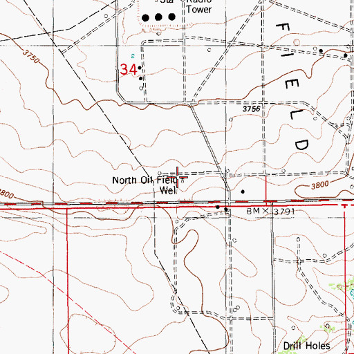 Topographic Map of North Oil Field Well, NM