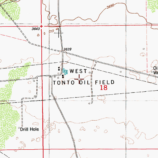 Topographic Map of West Tonto Oil Field, NM