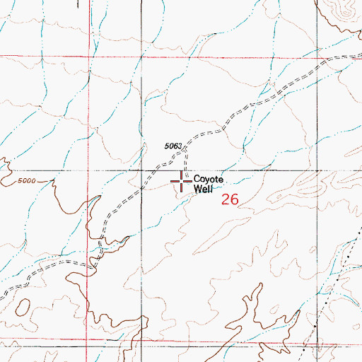 Topographic Map of Coyote Well, NM