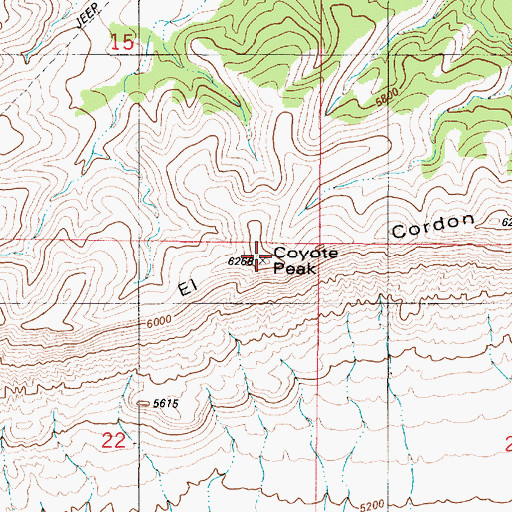 Topographic Map of Coyote Peak, NM