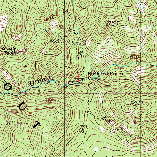 Topographic Map of North Fork Urraca Camp, NM