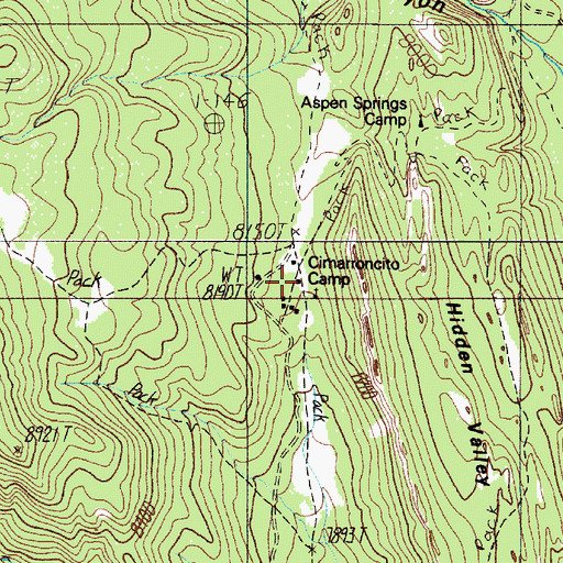 Topographic Map of Cimarroncito Camp, NM