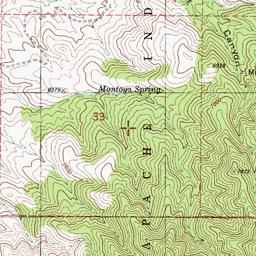 Topographic Map of Montoya Canyon, NM