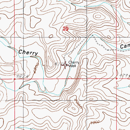 Topographic Map of Cherry Well, NM