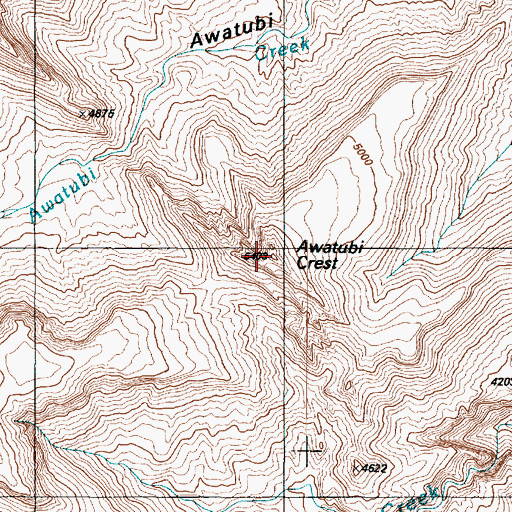 Topographic Map of Awatubi Crest, AZ