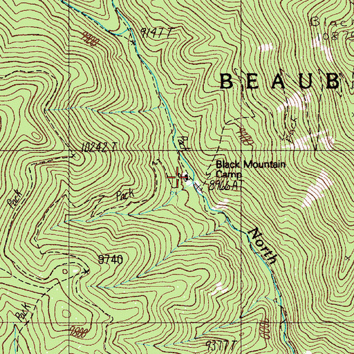 Topographic Map of Black Mountain Camp, NM