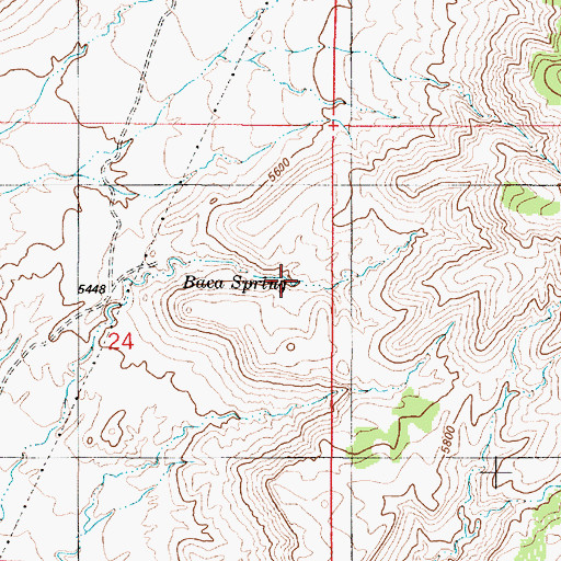Topographic Map of Baca Spring, NM