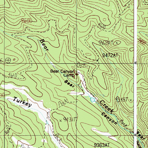 Topographic Map of Bear Canyon Camp, NM