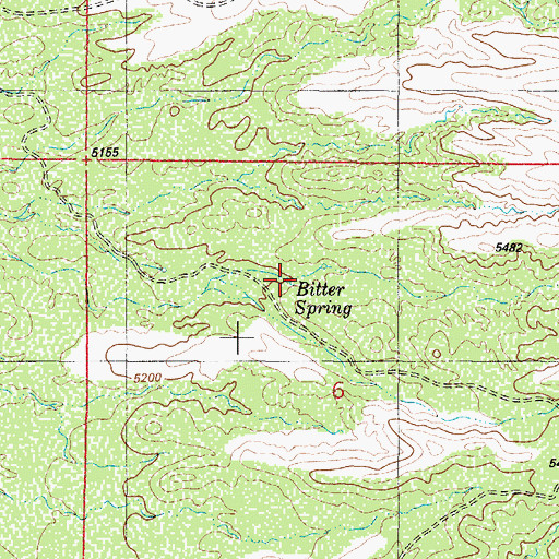 Topographic Map of Bitter Spring, NM