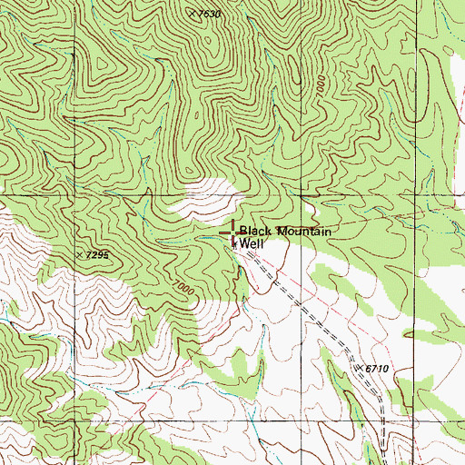 Topographic Map of Black Mountain Well, NM