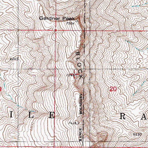 Topographic Map of Block Mountain, NM