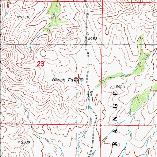Topographic Map of Brock Tank, NM