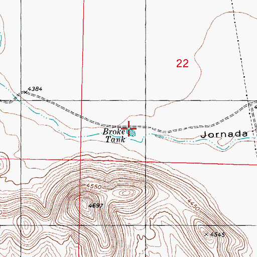 Topographic Map of Broke Tank, NM