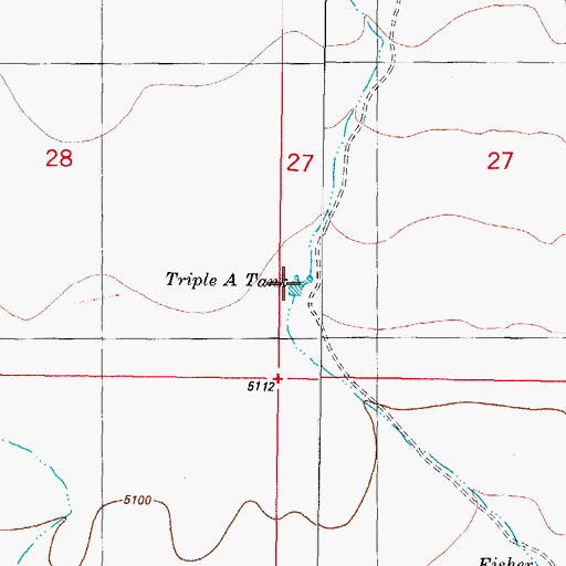 Topographic Map of Triple A Tank, NM