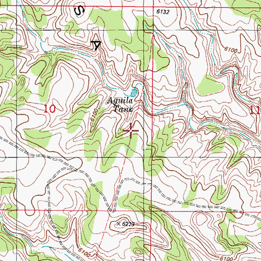Topographic Map of Aguila Tank, NM