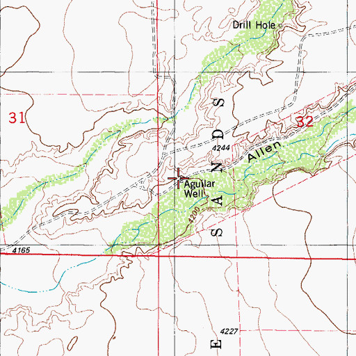 Topographic Map of Aguilar Well, NM