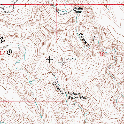 Topographic Map of O Bar U Waterhole, NM