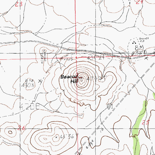 Topographic Map of Beacon hill, NM