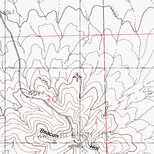 Topographic Map of Beacon Hill, NM