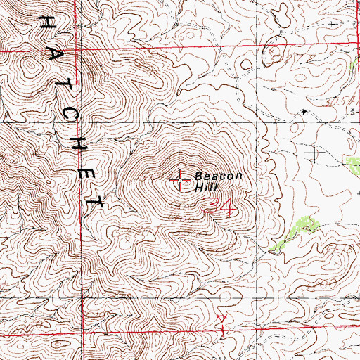 Topographic Map of Beacon Hill, NM