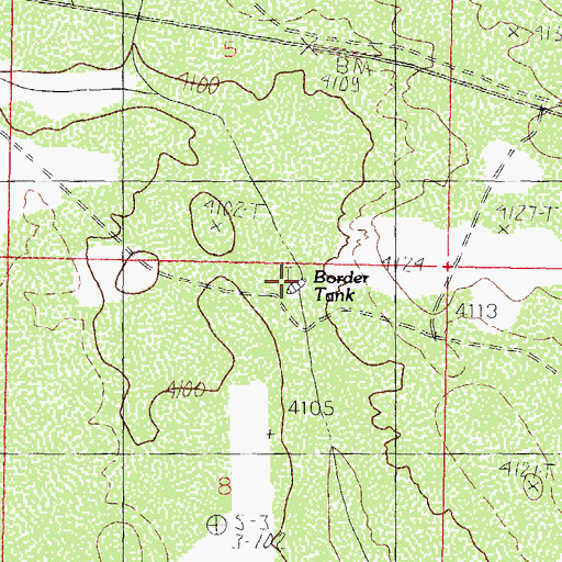 Topographic Map of Border Tank, NM