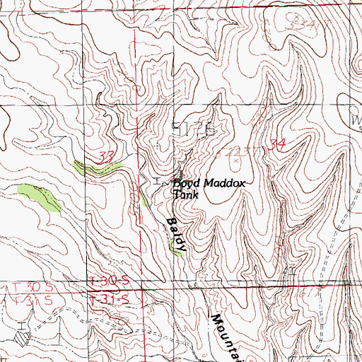 Topographic Map of Boyd Maddox Tank, NM