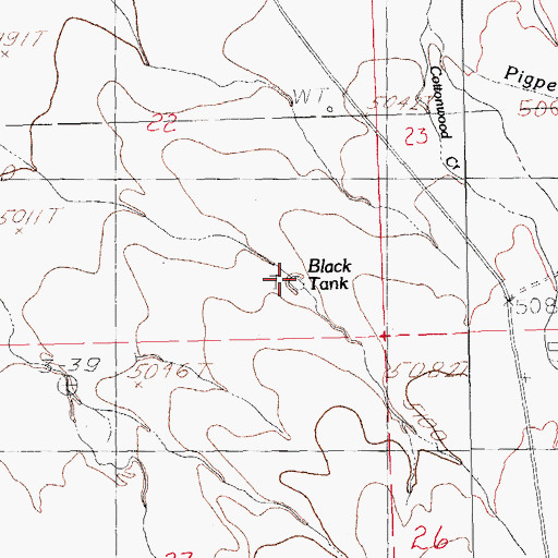 Topographic Map of Black tank, NM